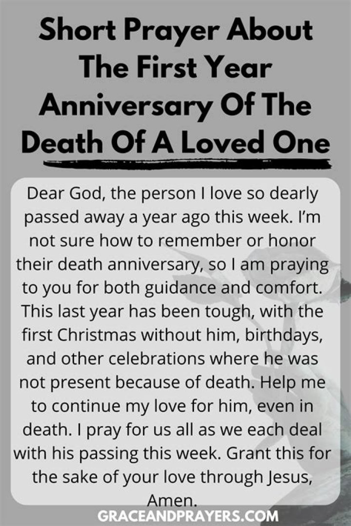 1st Year Death Anniversary Prayer