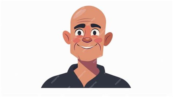Bald Old Man Cartoon Character