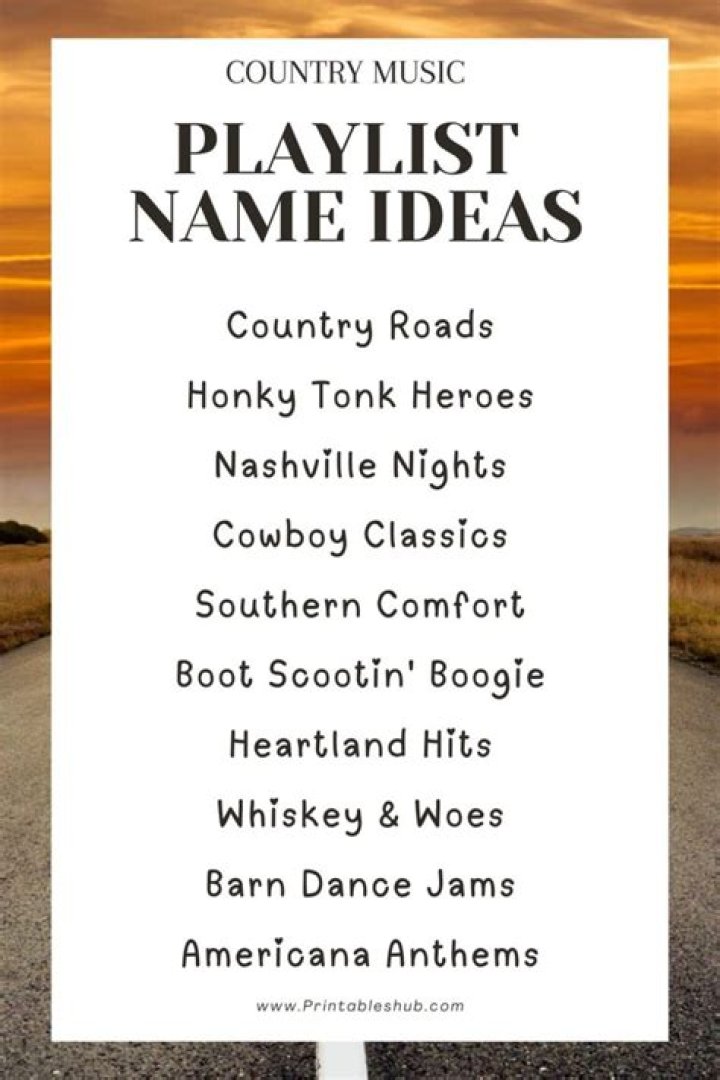 Playlist Names For Country